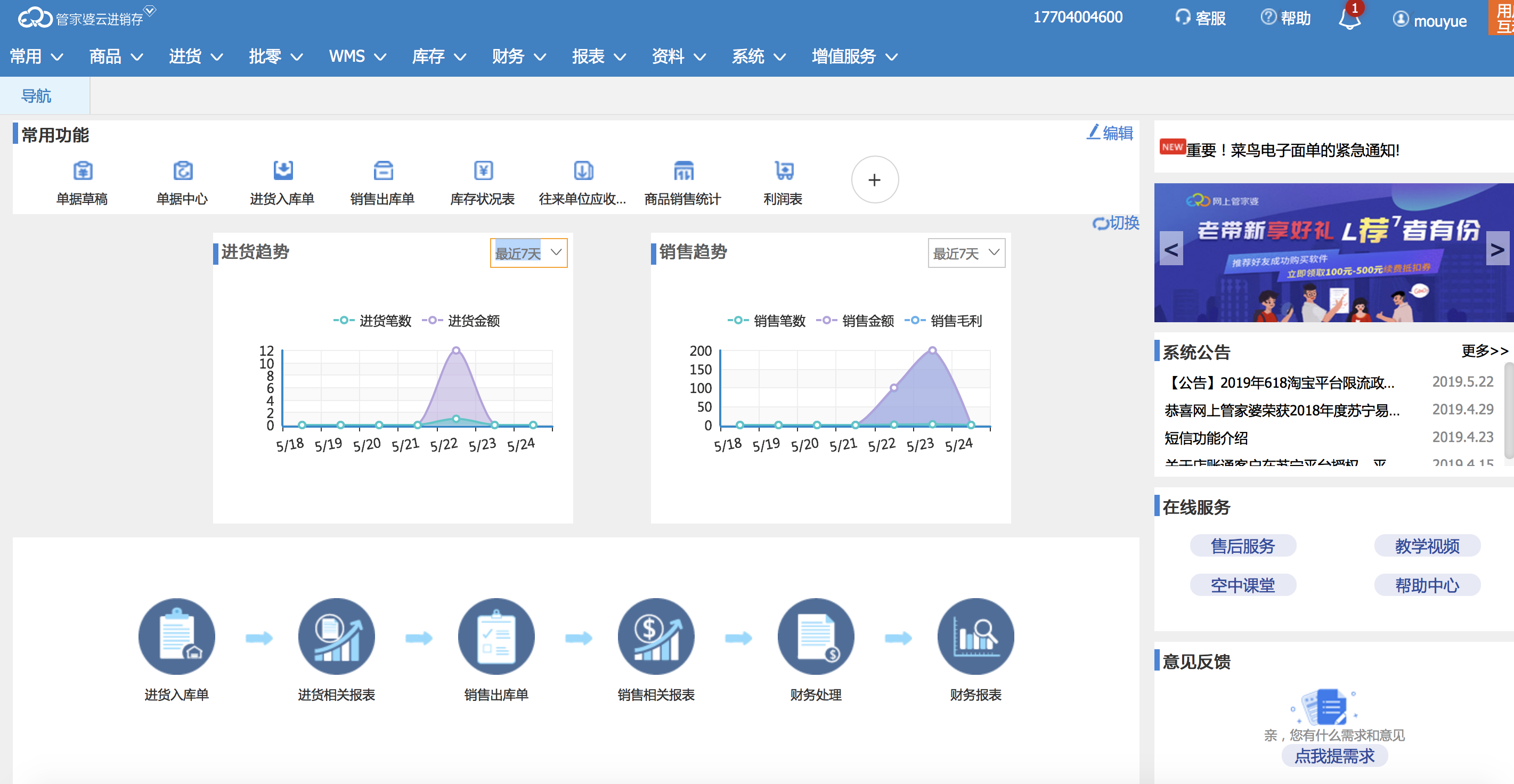 網(wǎng)上管家婆云進(jìn)銷存——中小企業(yè)在線進(jìn)銷存軟件（實(shí)體）